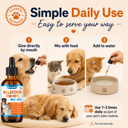Carmelie Melatonin Drops for Dogs & Cats | Sleep & Relaxation Support