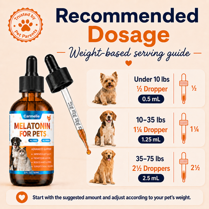 Carmelie Melatonin Drops for Dogs & Cats | Sleep & Relaxation Support