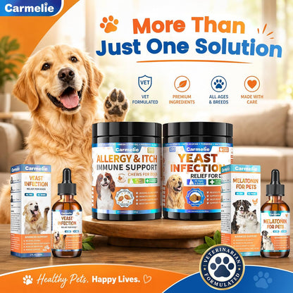 Carmelie Yeast Balance Chews for Dogs | Daily Ear, Paw & Skin Support
