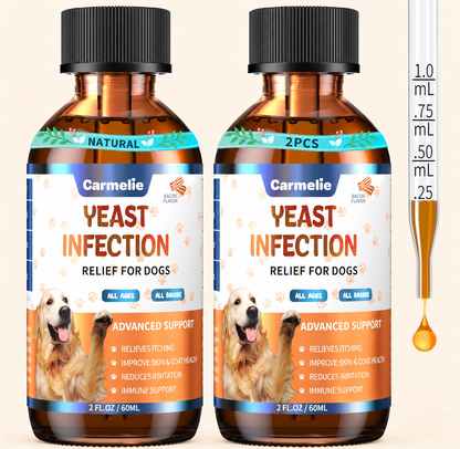 Carmelie Yeast Relief Drops for Dogs – 2 Pack | Ear, Paw & Skin Support