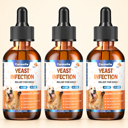 Carmelie Yeast Relief Drops for Dogs – 3 Pack | Ear, Paw & Skin Support