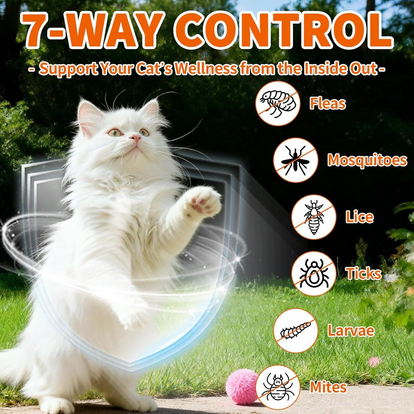 Carmelie 500ct Crunchy & Creamy Cat Flea Chews | Natural Oral Defense with Krill Oil | Chicken & Krill Flavor-carmelie