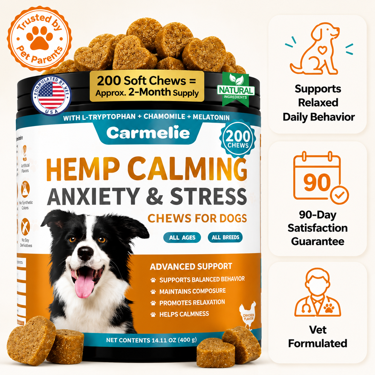 Carmelie Calming Chews For Dogs