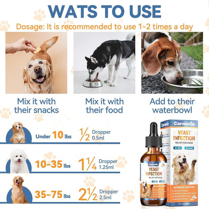 Carmelie Yeast Care Bundle for Dogs – Relief Drops + Soft Chews