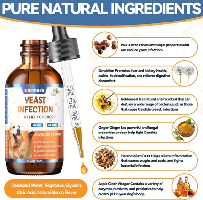 Carmelie Yeast Care Bundle for Dogs – Relief Drops + Soft Chews